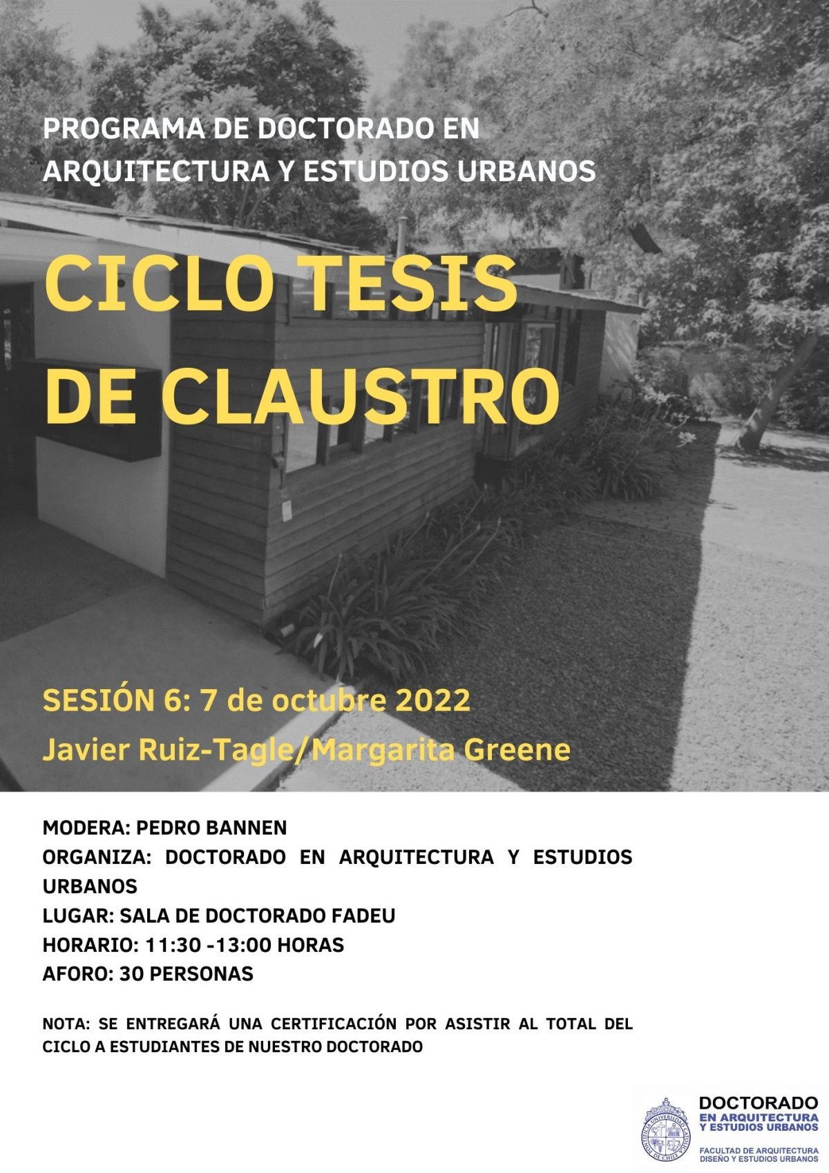 Ciclo: Tesis de Claustro 2022 – Javier Ruiz-Tagle y Margarita Greene