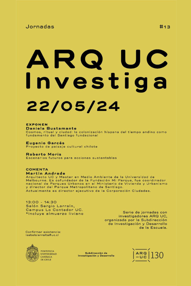 Jornadas de investigación ARQ UC| «UC INVESTIGA #13»
