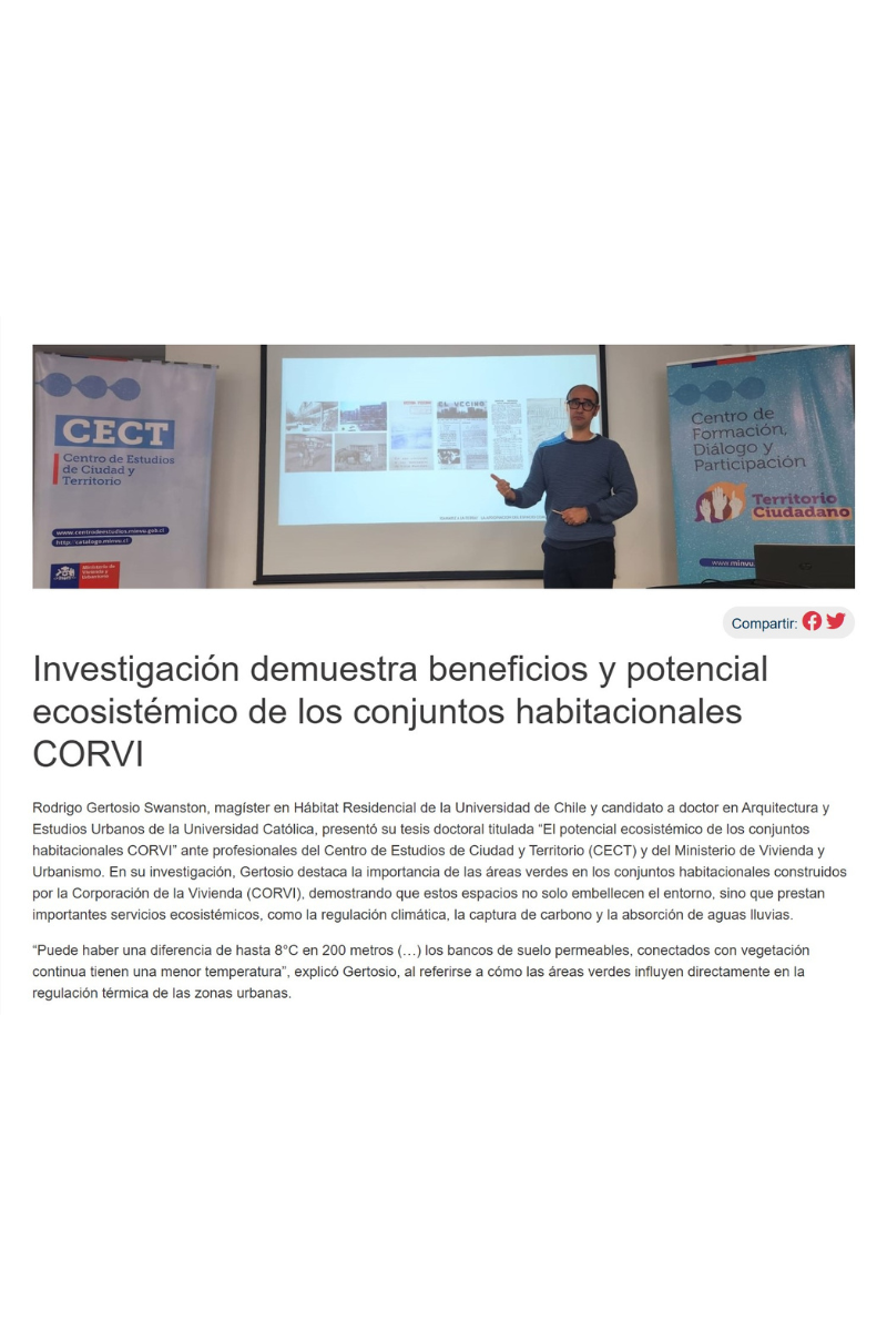 Presentación de Tesis Doctoral al CECT y MINVU